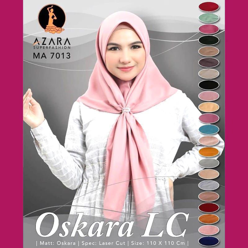 AZARA Hijab Segi Empat Polos Voal Oskara LC Laser Cut Azara Superfashion