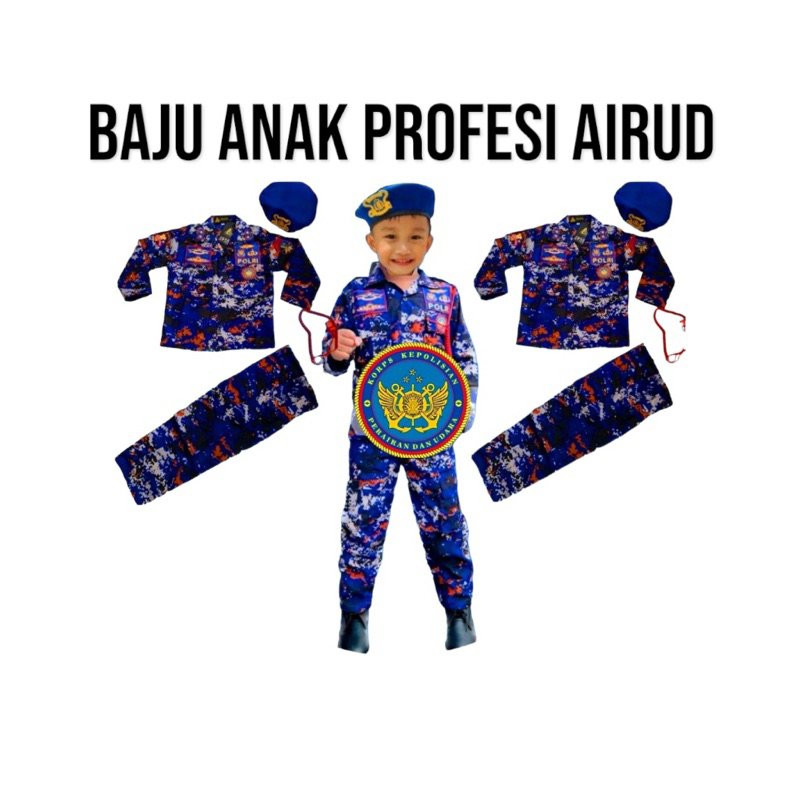 baju kostum anak polairud - seragam loreng airud anak TK - SD