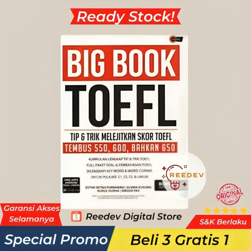 

BIG TOEFL TIPS TRIK MELEJITKAN SKOR TOEFL - Reedev Digital Store