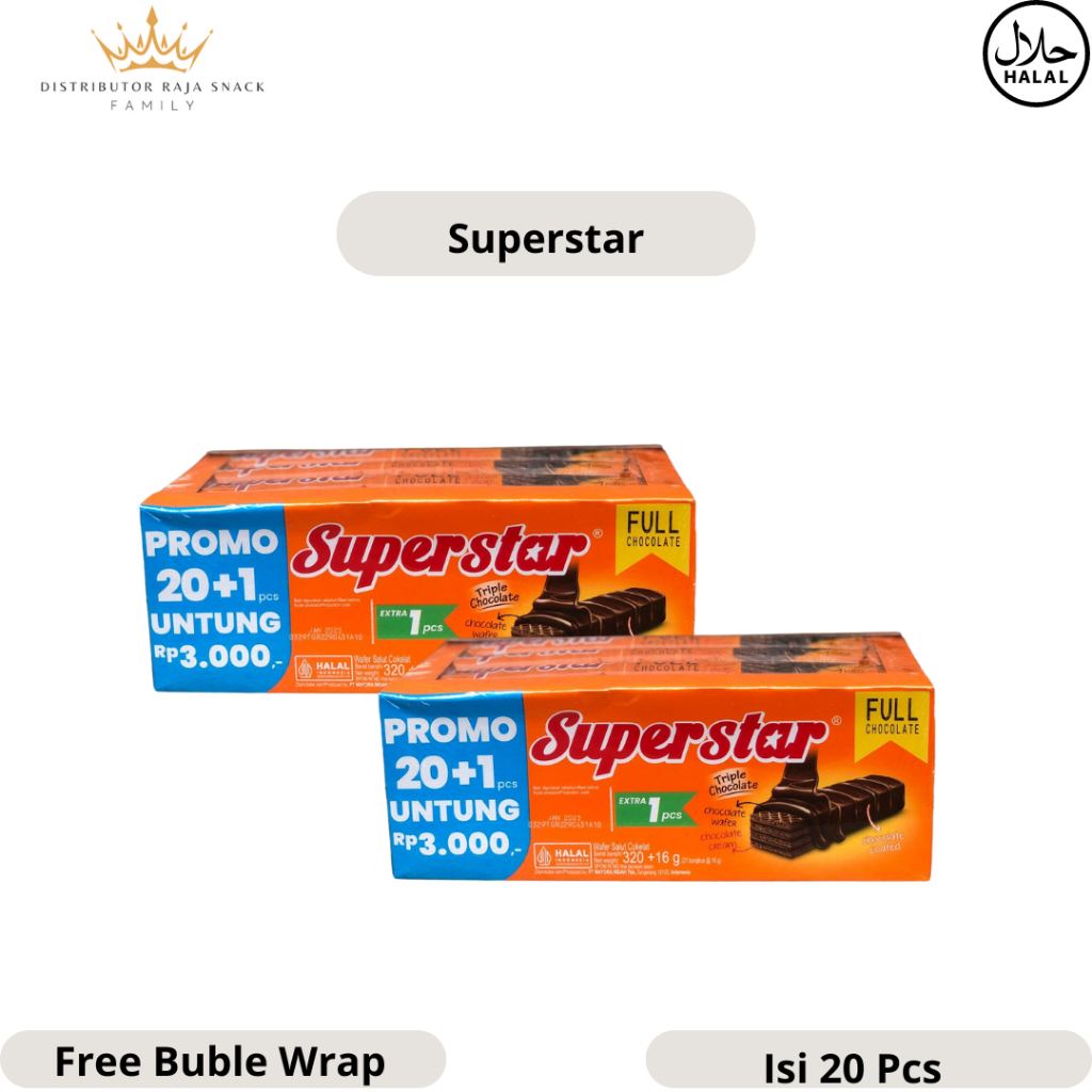 

Superstar Wafer Cokelat 1 Box Isi 20pcs @16gram