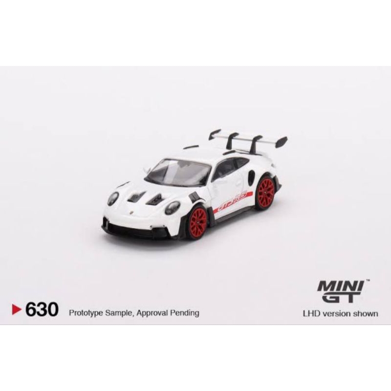 MINI GT 630 PORSCHE 911 (992) GT3 RS WHITE WITH PYRO RED ACCENT PACKAGE