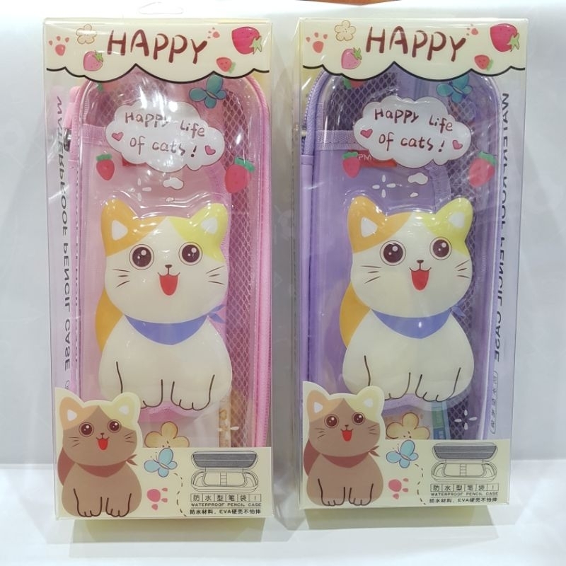 

Tempat Pensil Sleting 3D Transparan Motif Kucing 2066