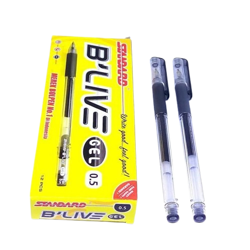 

Pulpen Standard BLIVE Gel 0.5 Hitam - 1 PACK (isi 12 pcs) - Pulpen Gel / Bolpen / Gel Pen Standard