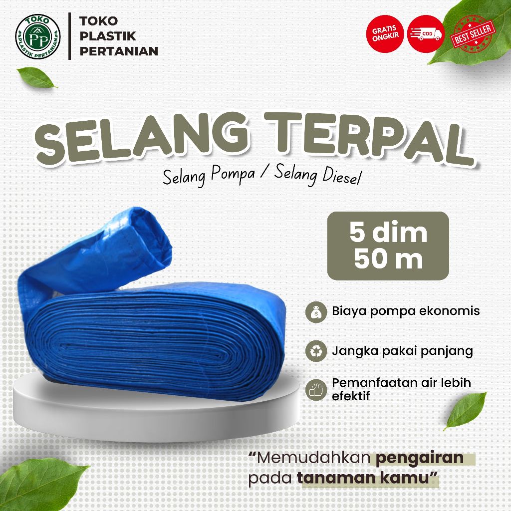 Selang Terpal Plastik 5 Dim 25cm Panjang 50Meter