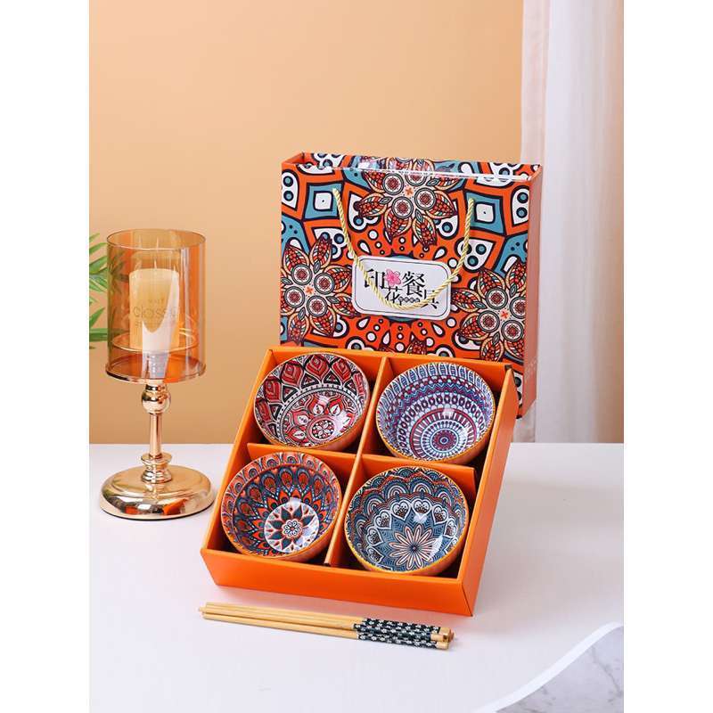TERBARU  Hampers Mangkok Set Japanesse/Mangkok Souvenir Bohemian Style/Bowl Set | Parcel Keramik
