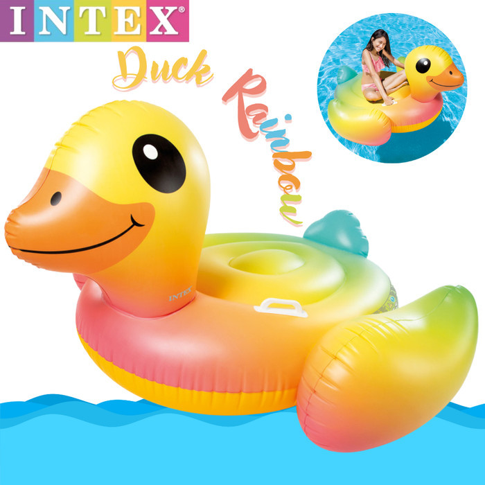 pelampung bebek yellow duck ride on intex 57556