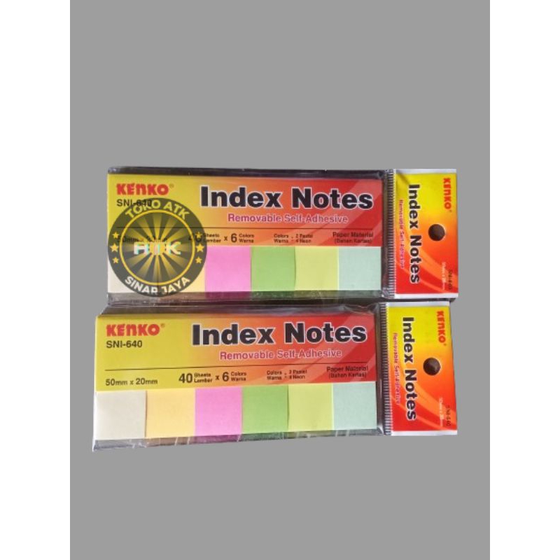 

post it index notes kenko 6 warna 50mm x 20mm