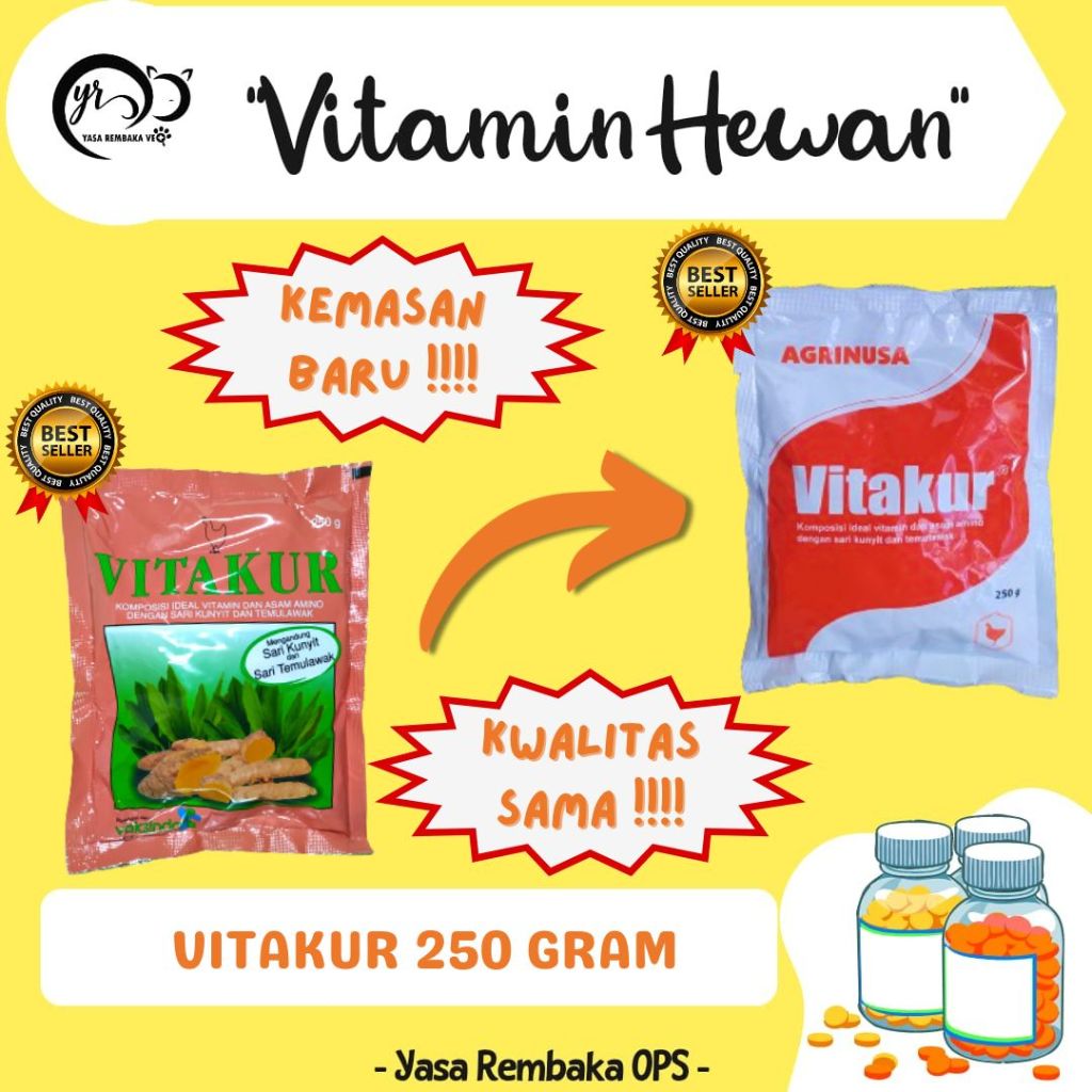 VITAKUR 250gr - Vitamin Herbal Hewan Ternak