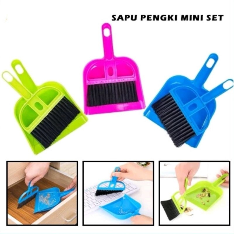 COD Sapu Pengki Set / Sapu dan Pengki Sekop Serok Mini Set / Penyapu Mini Dustpan Set / Pembersih Ke