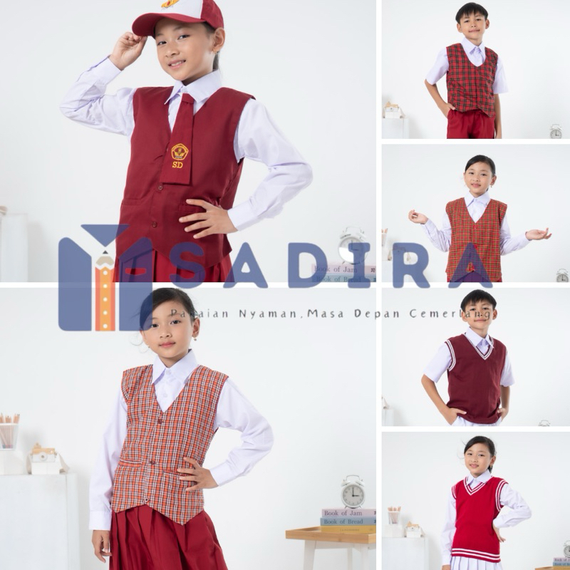 ROMPI / VEST SD RAJUT, POLOS, KOTAK-KOTAK
