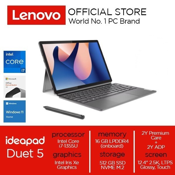 Lenovo IdeaPad Duet 5 12IRU8 83B3004NID Core i7-1355U 16GB 512GB W11 OHS