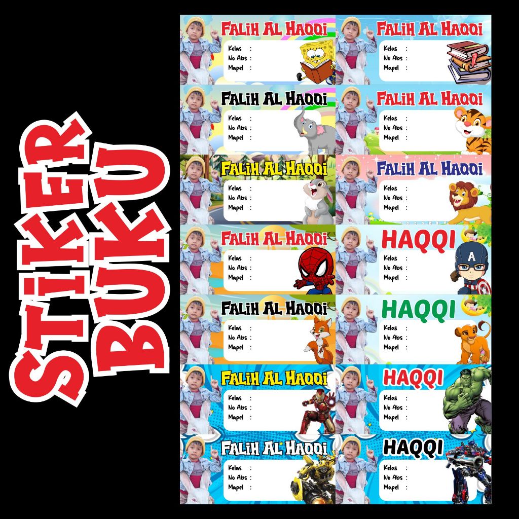 

stiker buku karakter unik lucu