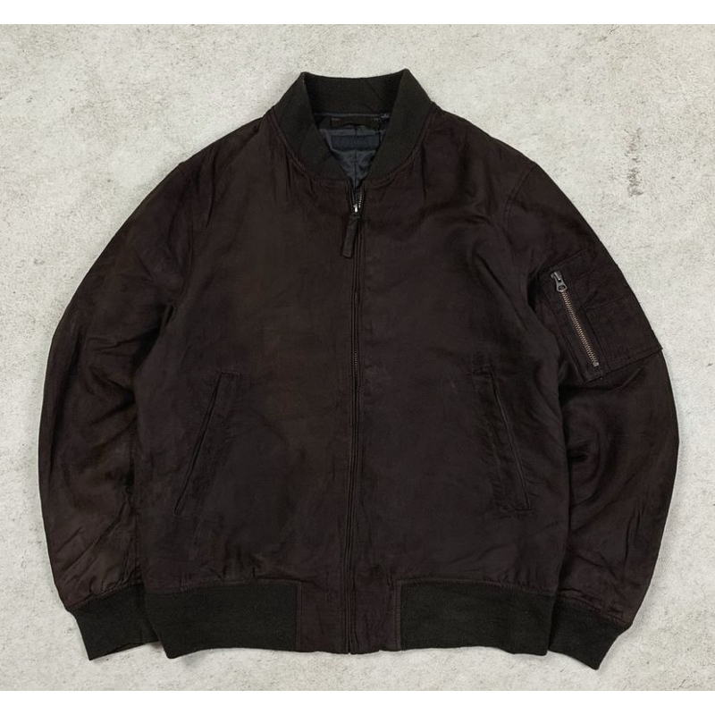 bomber jacket uniqlo suede