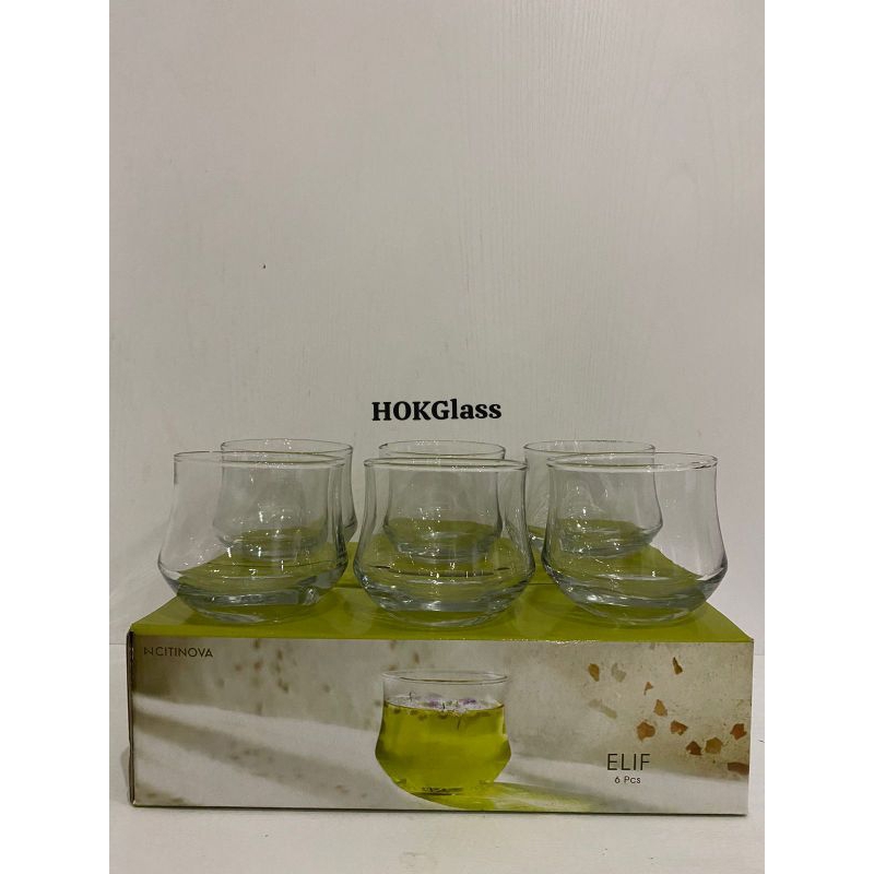 Gelas Kaca Citinova Elif Set isi 6 Pcs | Gelas Lilin | Gelas Puding | Gelas Minyak | Gelas Dessert