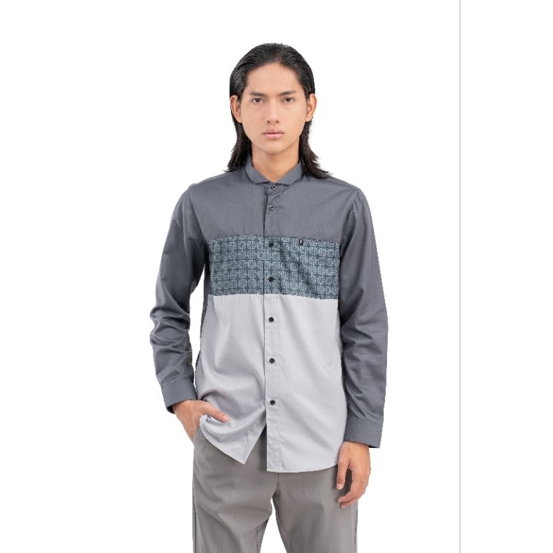 Fadkhera Hamka Long Baju Kemeja Koko Pria Modern