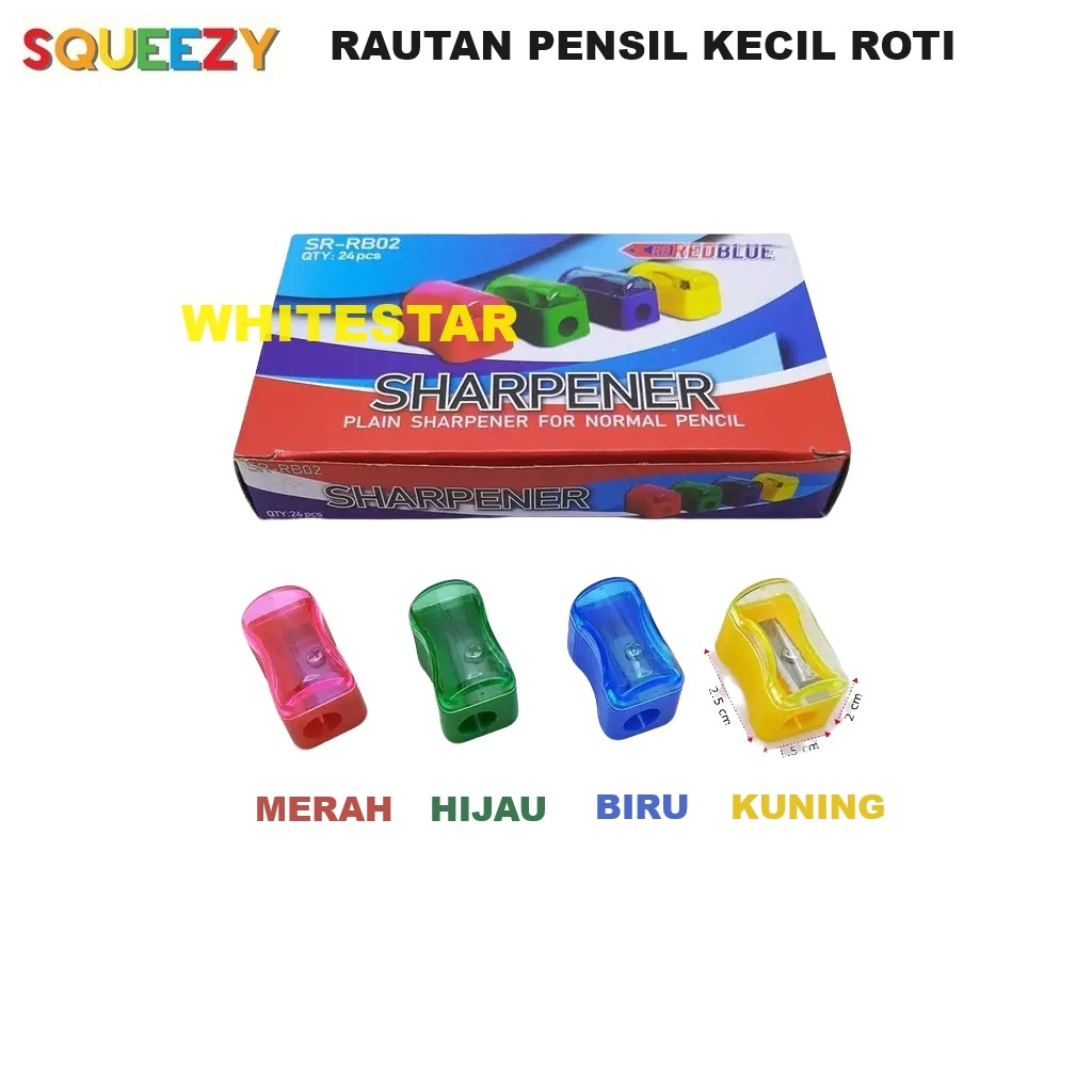 

(1pack=24pcs) rautan kecil / orotan pensil squeezy serutan warna