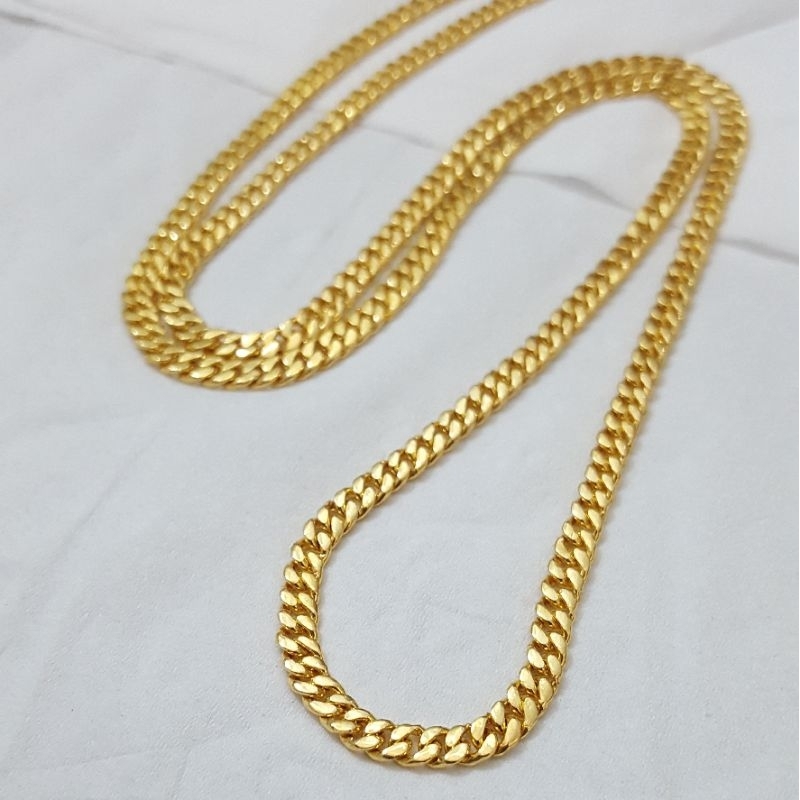 Kalung rantai pipih  lapis emas 24k