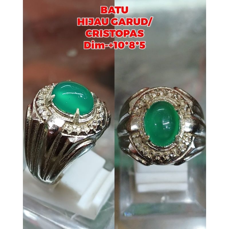 BATU CINCIN HIJAU GARUD/CRISTOPAS RING GIGIK BATU KECIL