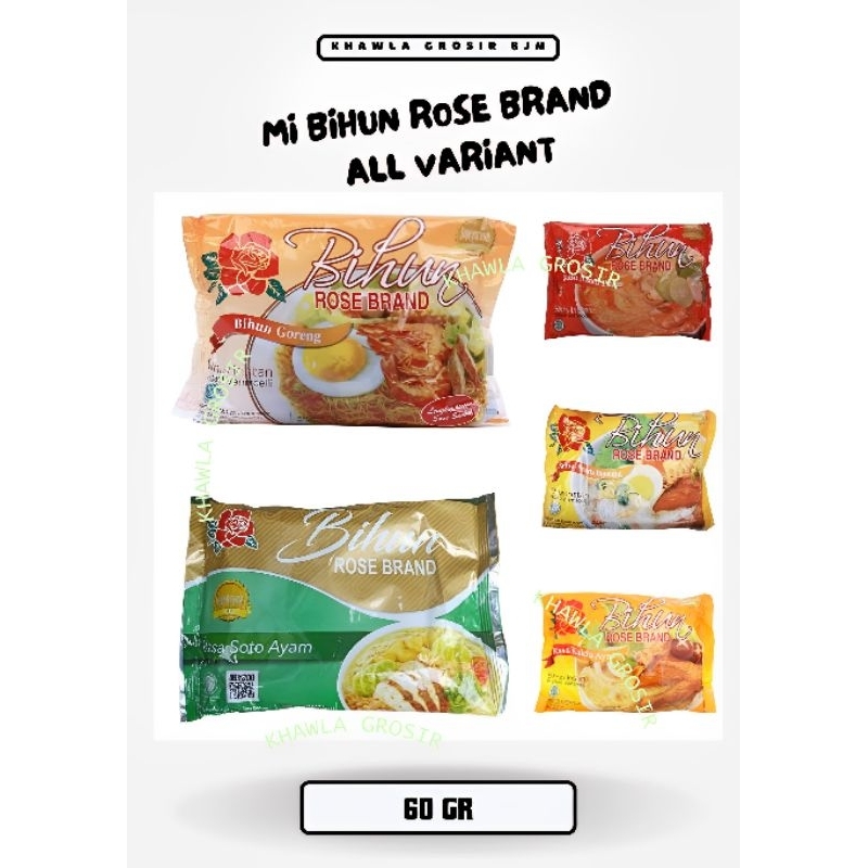 

KALSEL ROSE BRAND MIE BIHUN GORENG KUAH SOTO KALDU AYAM BAWANG ASAM PEDAS 60 GR