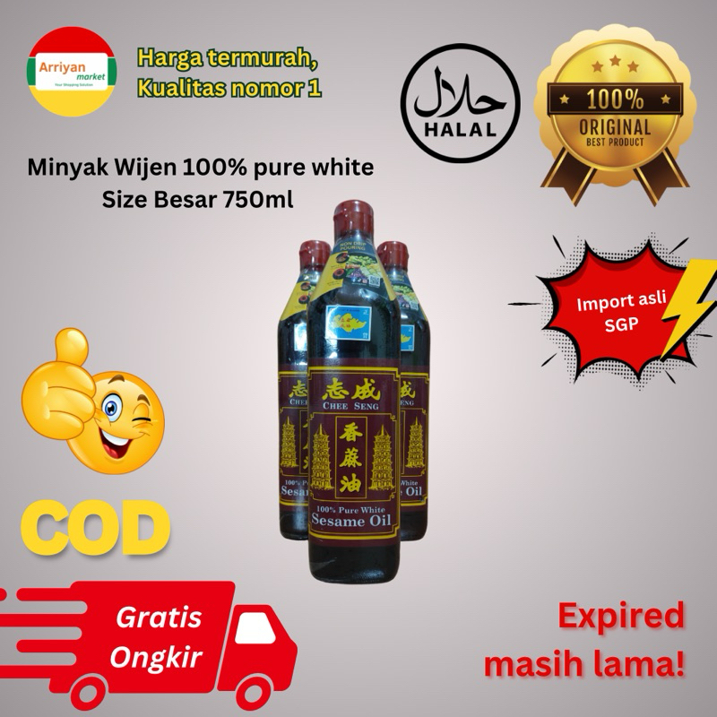 

READY [BOTOL GEDE / BESAR ] HARGA TERMURCE Chee Seng White Sesame Oil Minyak Wijen Putih SG 750ml