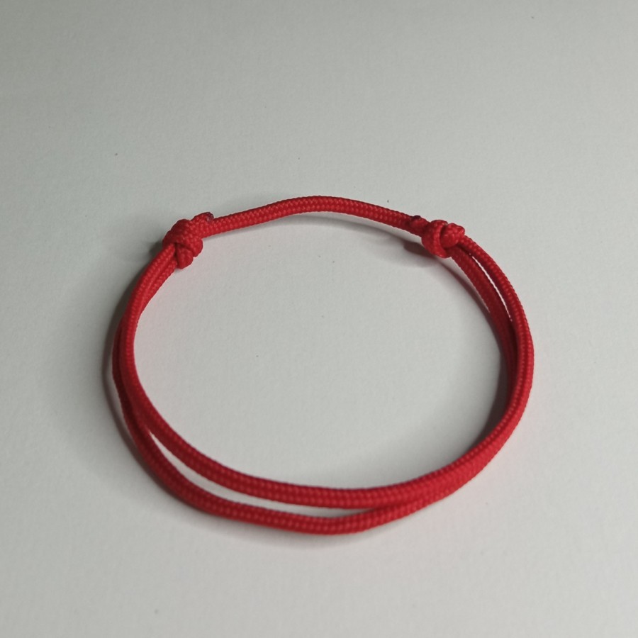 gelang tali prusik gelang tali gunung gelang simple gelang tali polos - Merah