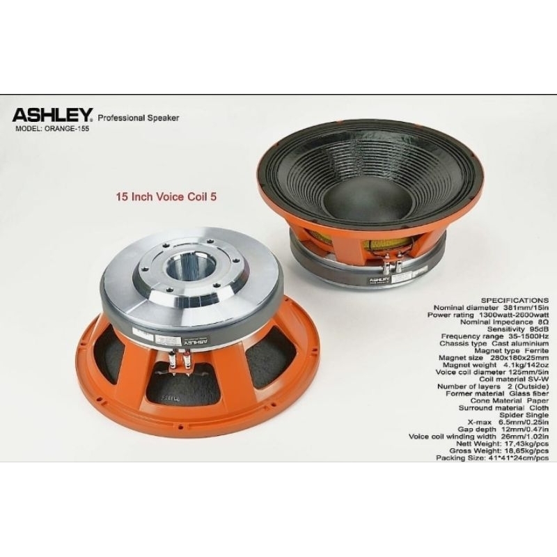 Speaker Ashley 15 Inch Orange 155