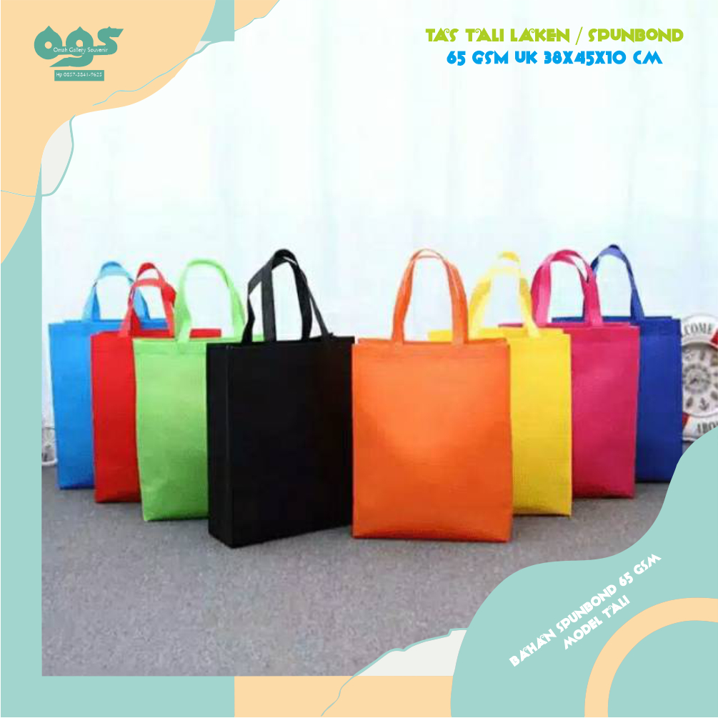 

Tas kain Spundbond TALI uk 38x45X10 eGoodybag Goodie Bag Laken Ekonomis Polos Tebal 75 GSM