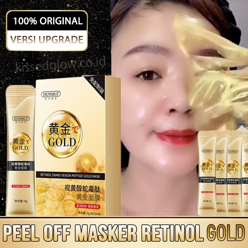 Masker Retinol Hunmui Gold Peel Off Mask Anti Aging Collagen Dan Flek 100% Original Collagen Masker 