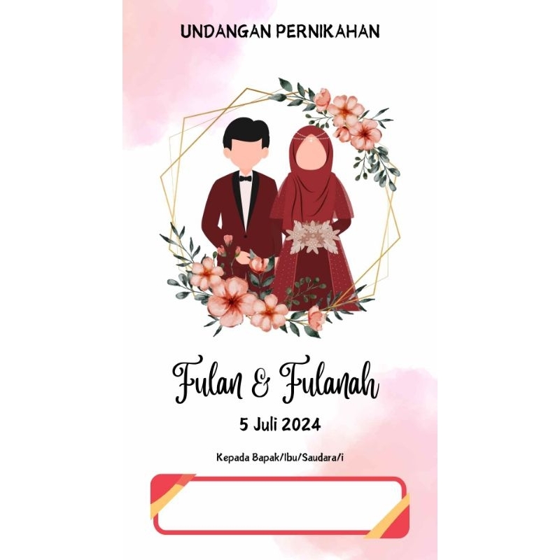 Undangan Pernikahan Digital Pink Flower