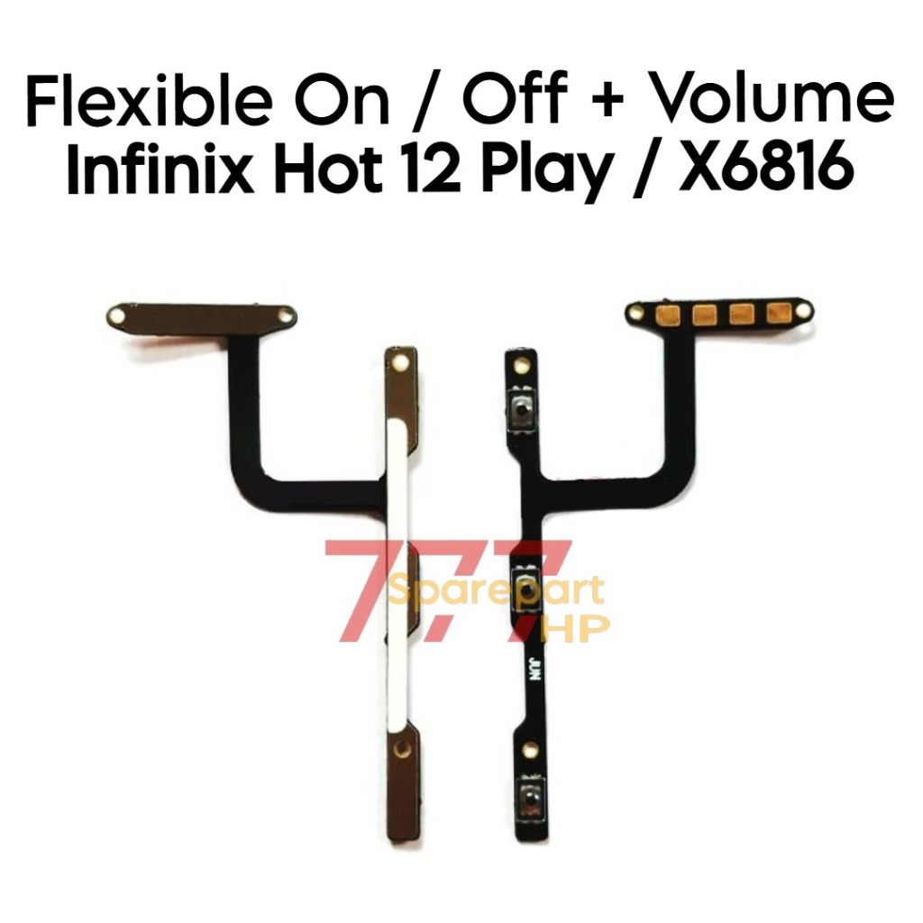 Flexibel Konektor Power On Off + Volume Infinix Hot 12 Play / X6816 / X6816C - Flexibel Fleksibel Fl