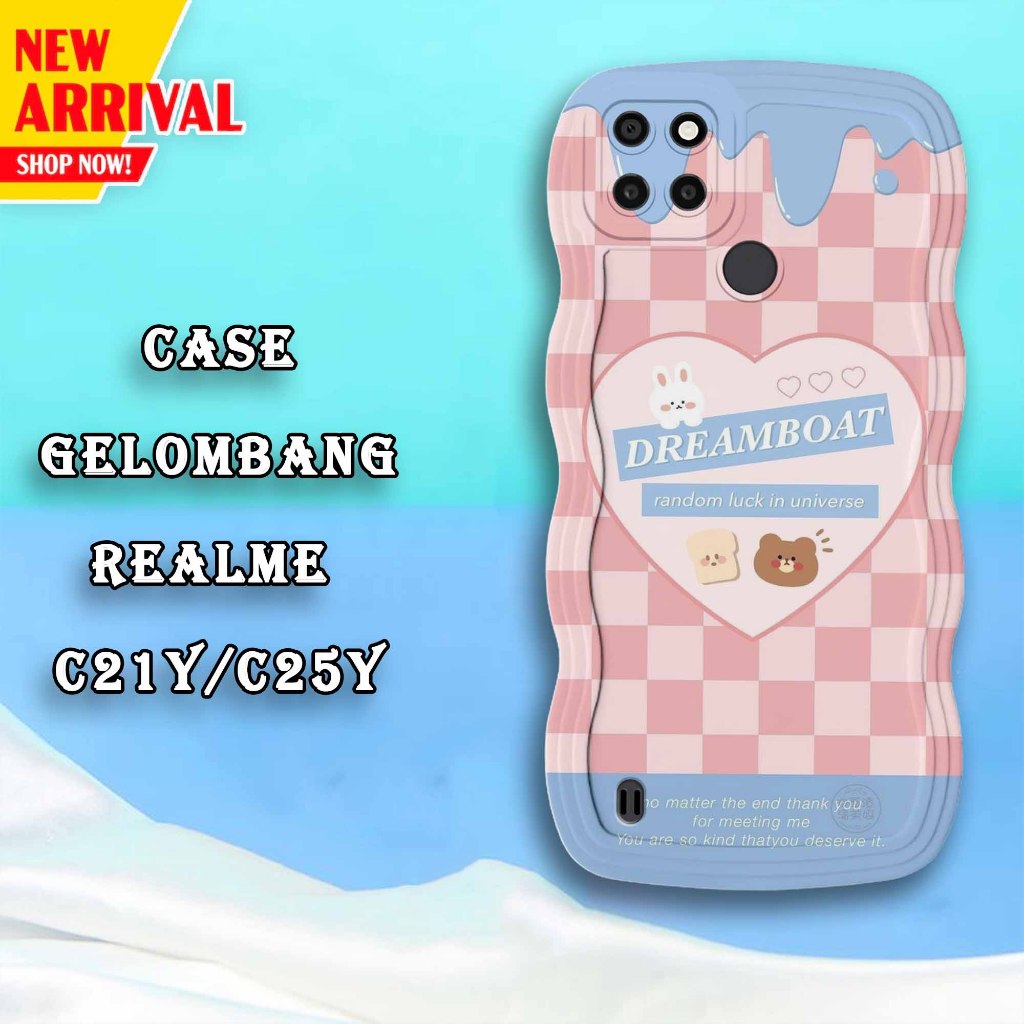 Case Hp - Gelombang Realme C21Y-C25Y -  Casing Hp Gelombang Realme C21Y-C25Y - Internal.Id - Motif C
