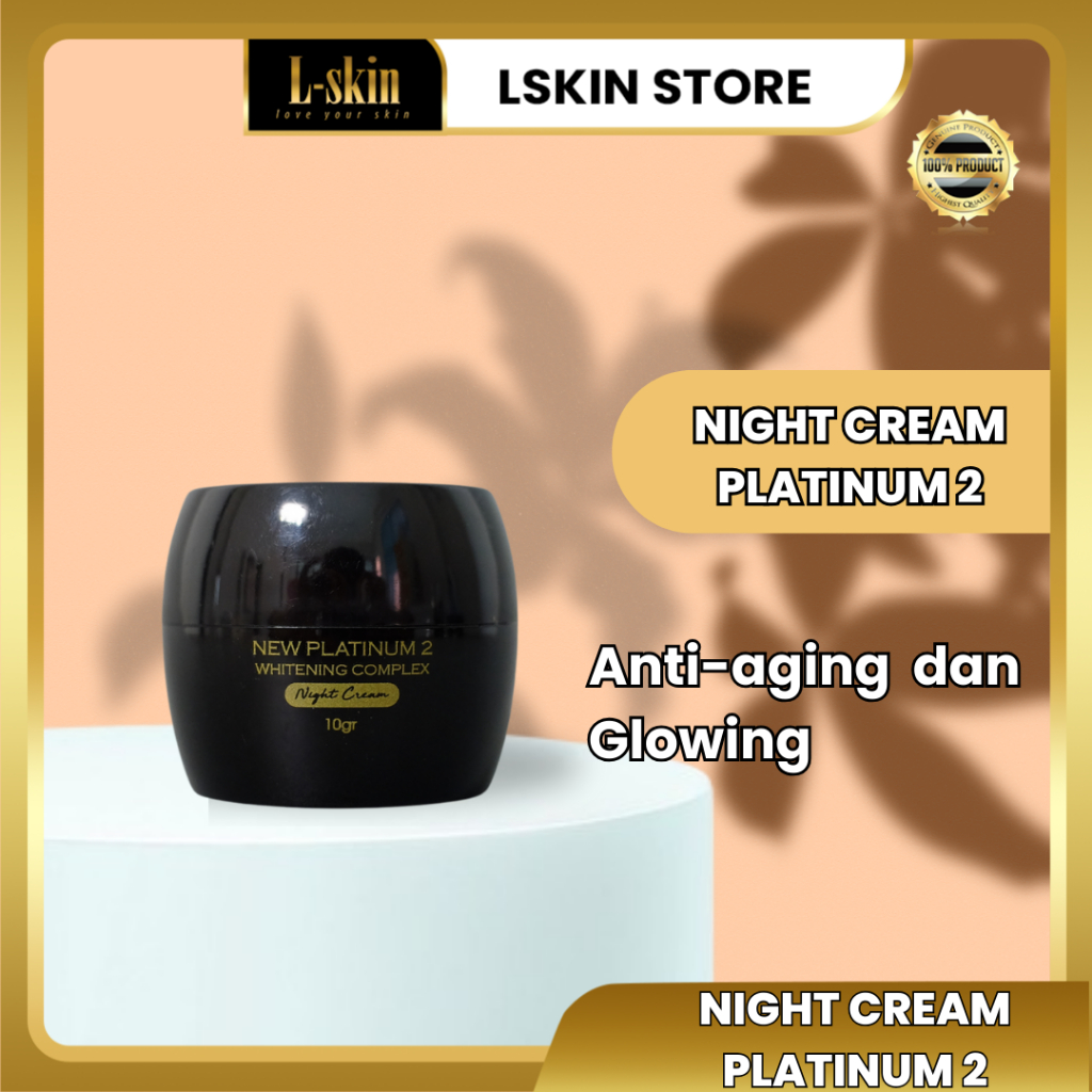 L-SKIN ❘ Night Cream Platinum 2 Glow & Anti Aging Skincare Brightening Collagen