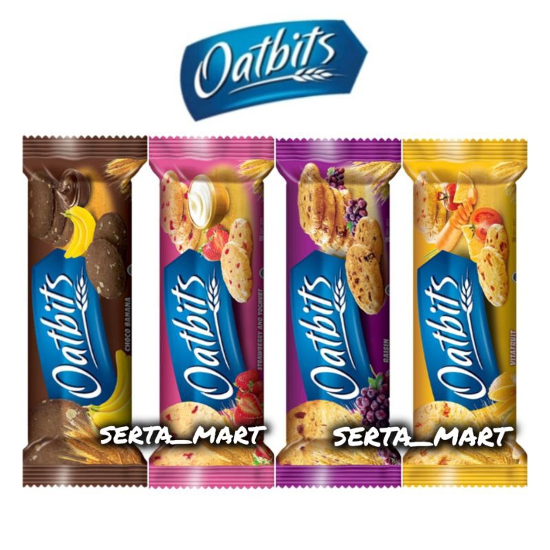 

Oatbits Biskuit Oat 110gr - Oatbits Biskuit Gandum Strawberry / Vitafruit / Raisin / Choco Banana