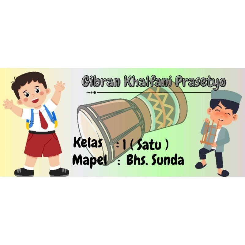 

label buku sekolah