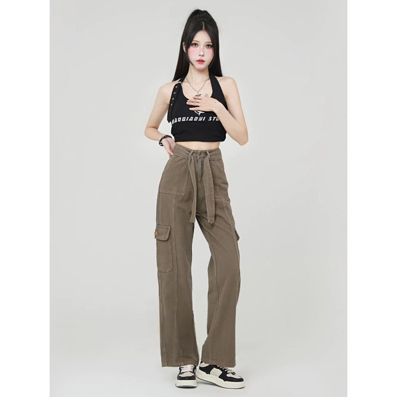 Celana Cargo J41 - Cargo Jeans HW - Celana Panjang Wanita - Celana Boyfriend Jeans - Jeans Cargo Tal