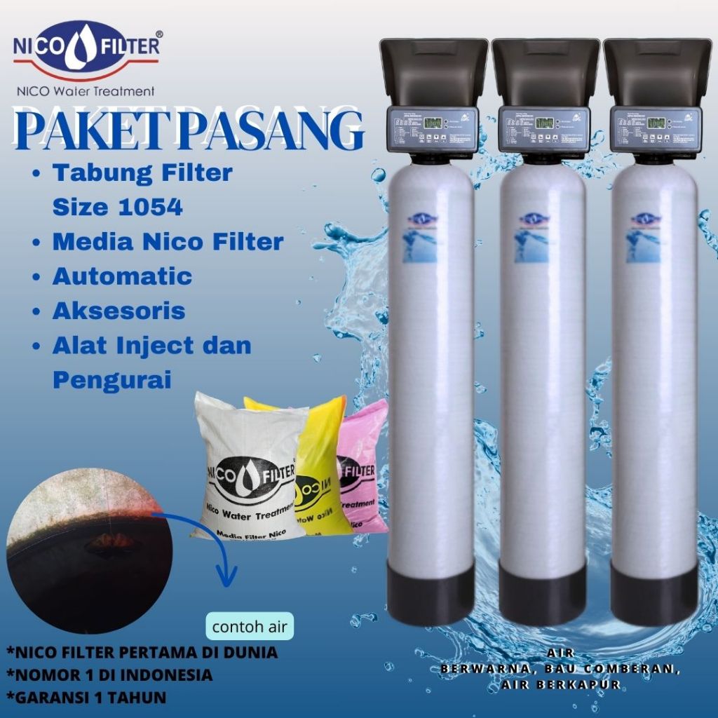 Filter Air Sumur dan PAM Nico Filter | Autometic | Manual | Media Zat Kapur | Media Natural | Media 