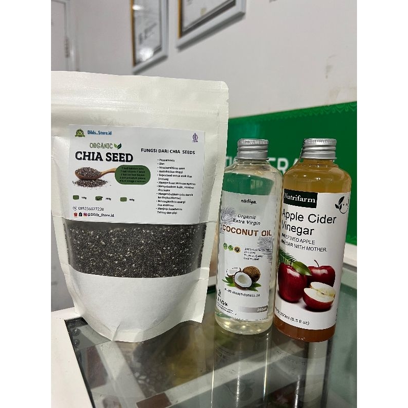 

Paket hemat 3 in 1 vco + cuka apel + chia seed