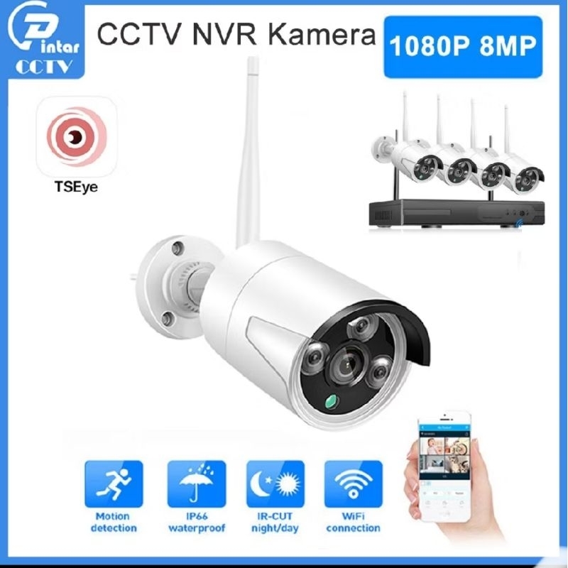 CCTV OUTDOOR WIRELESS WIFI KHUSUS PAKET NVR KIT/IP CAM