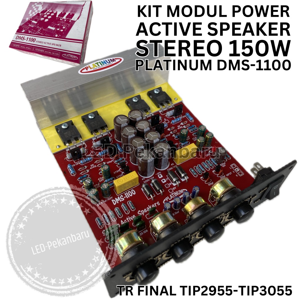 KIT AUDIO MODUL SPEAKER AKTIF 150W STEREO AMPLI RAKITAN TR FINAL POWER AMPLIFIER TIP2955 TIP3055 PLA