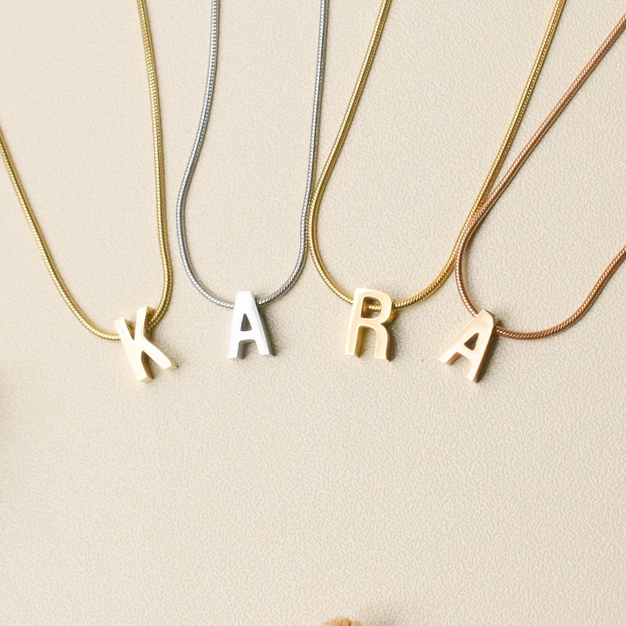 KARA - Kalung Charm Huruf Abjad Titanium Wanita Alphabet | ALPHIE