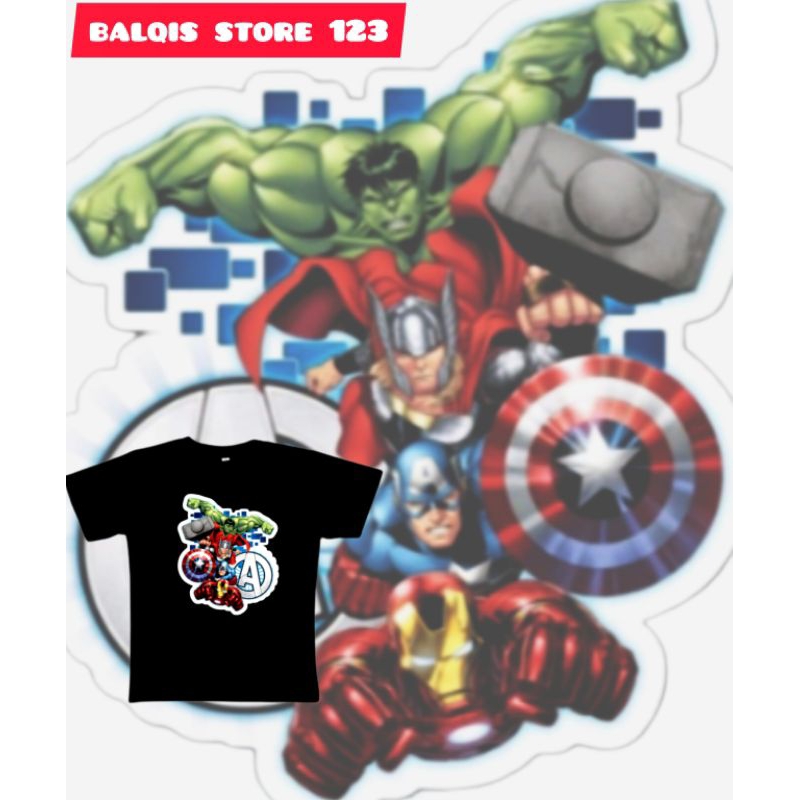 KAOS ANAK SUPERHERO AVANGER WARNA HITAM