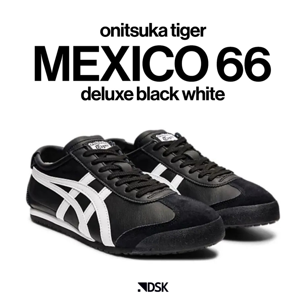 Onitsuka Tiger Mexico 66 Deluxe Black White 100% Original Sneakers Casual Pria Wanita Sepatu Ori Mur