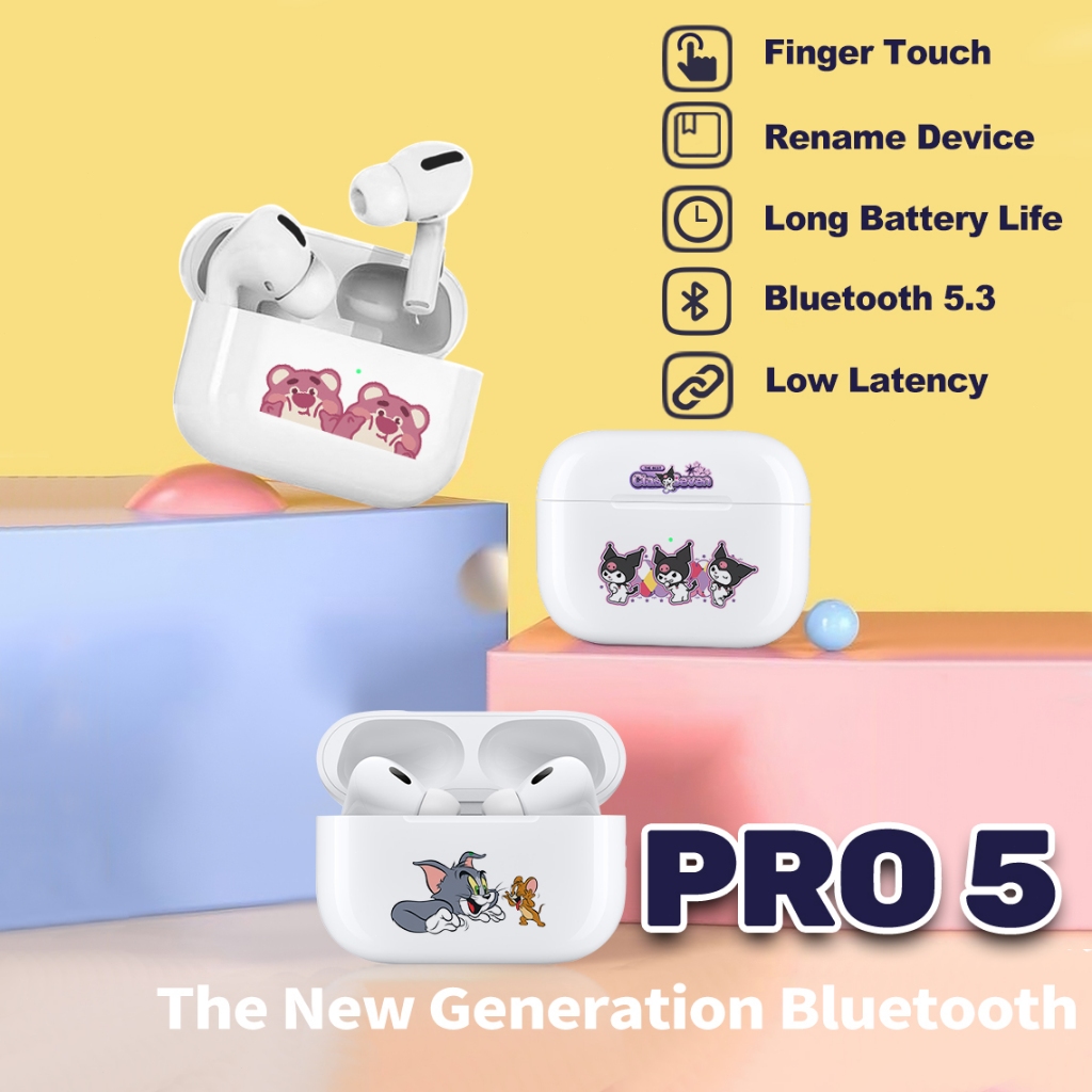 HILP Skcbo Headset Bluetooth Wireless Tws Earphone Kartun Disney Lotso Headphone Olahraga