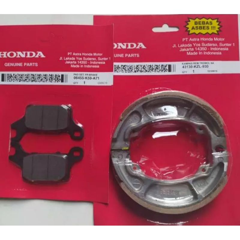 DISPAD kampas rem depan belakang honda vario 125 fi vario 125 led vario 150.ori