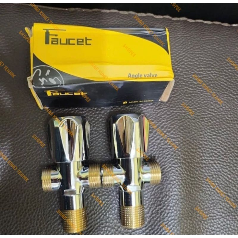 Kran Shower Double Kuningan 1/2 inch / Stop Kran Tee Kloset Kuningan