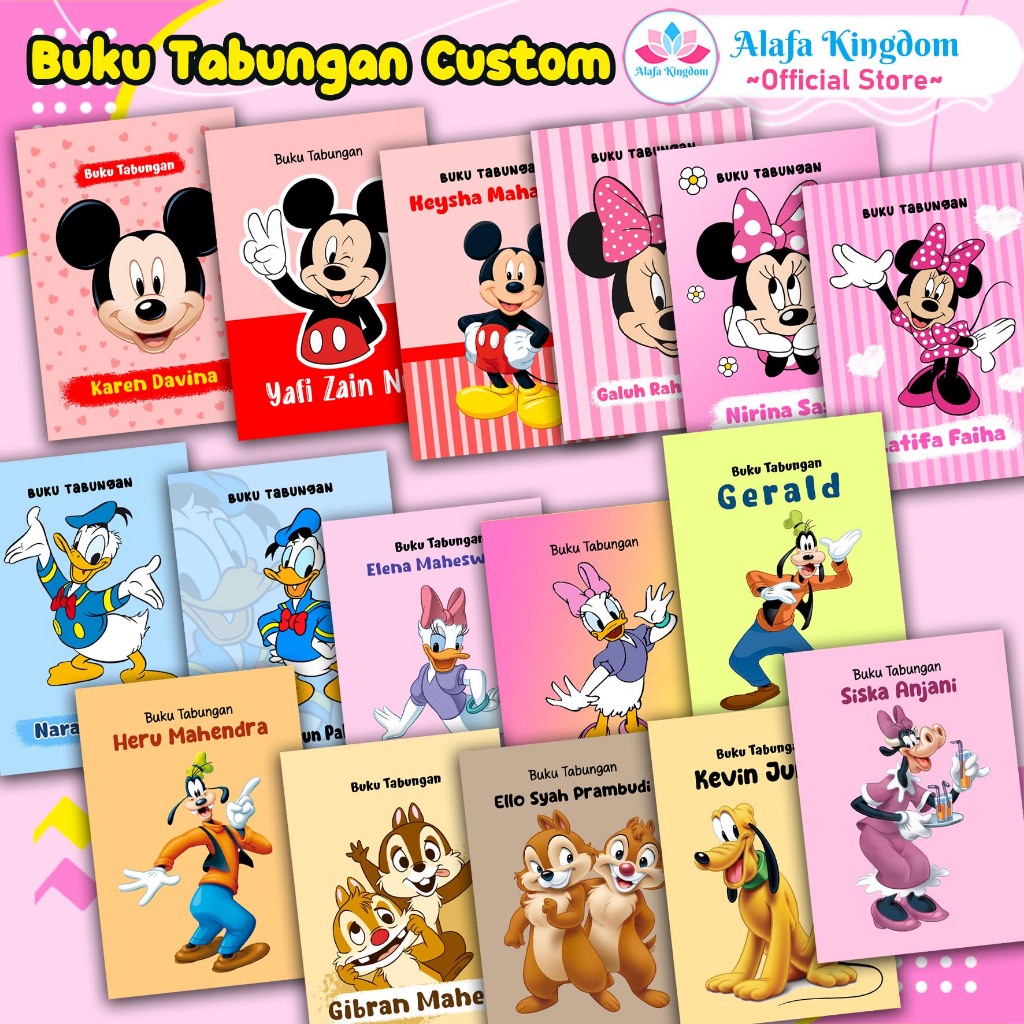 

Alafakingdom Buku Tabungan Tema Mickey Mouse Dkk