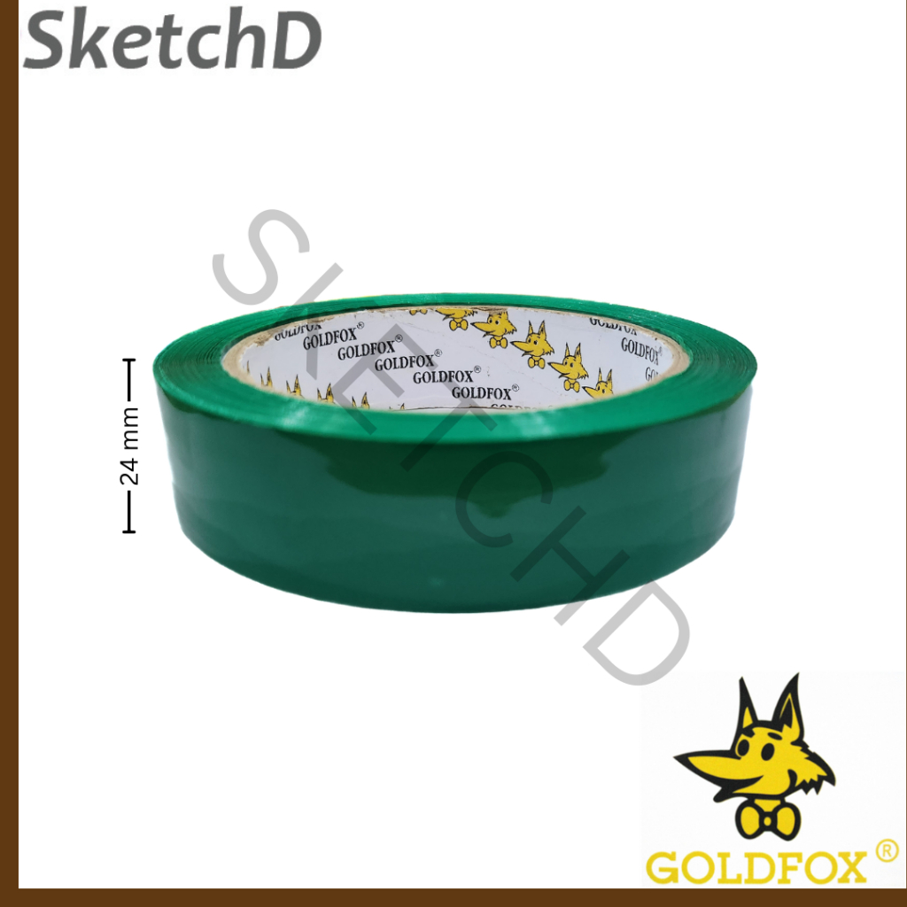 

Selotip hijau bening Gold Fox 24 mm x 65 M Lakban isolasi Goldfox OPP tape Green clear 72 yard