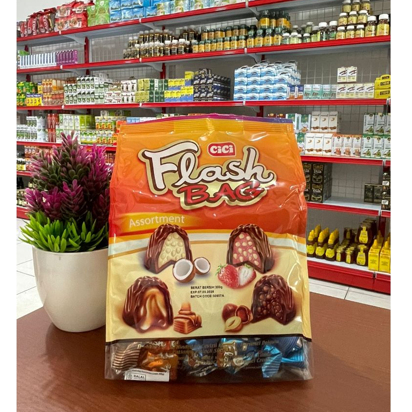 

Cici Flash Bag 300gr Rasa Coklat Hazelnut | Cokelat Import Turki