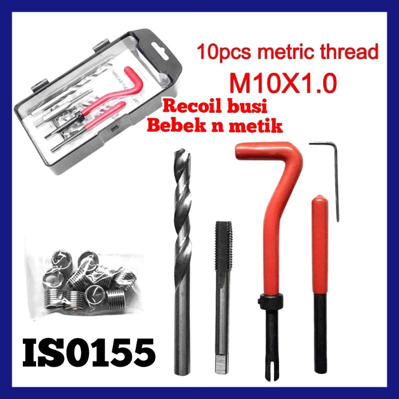 helicoil recoil set recoil m10x1.0 recoil busi bebek dan metik set komplit