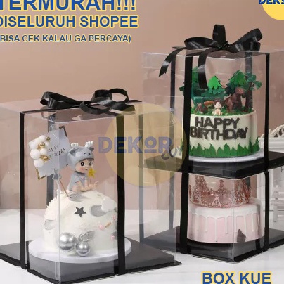 

HJ6 BOX MIKA KUE TRANSPARAN Kotak Kue Ulang Tahun Cake Box mika Dus Kue Tart Mika Box Packaging Kue Box Mika Kue Imlek Packaging Imlek